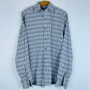 Gucci Men’s Fitted Plaid Button Up Long Sleeve Shirt Size 41/16 or LARGE
